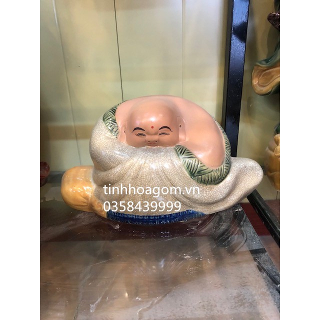 Tượng sứ Ông No Đủ Bát Tràng cao 20 rộng 35cm | BigBuy360 - bigbuy360.vn