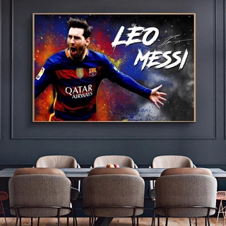 Lionel Tranh Vải canvas Treo Tường Trang Trí Phòng Khách In Hình Ngôi Sao Bóng Đá messi Nghệ Thuật