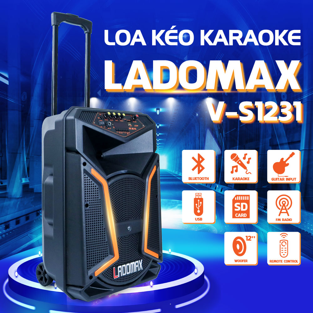 Loa kéo V-S1231 Loa thùng kéo Karaoke Chất lượng cao cấp Âm thanh chân thật Hàng Chính hãng BH 1 năm