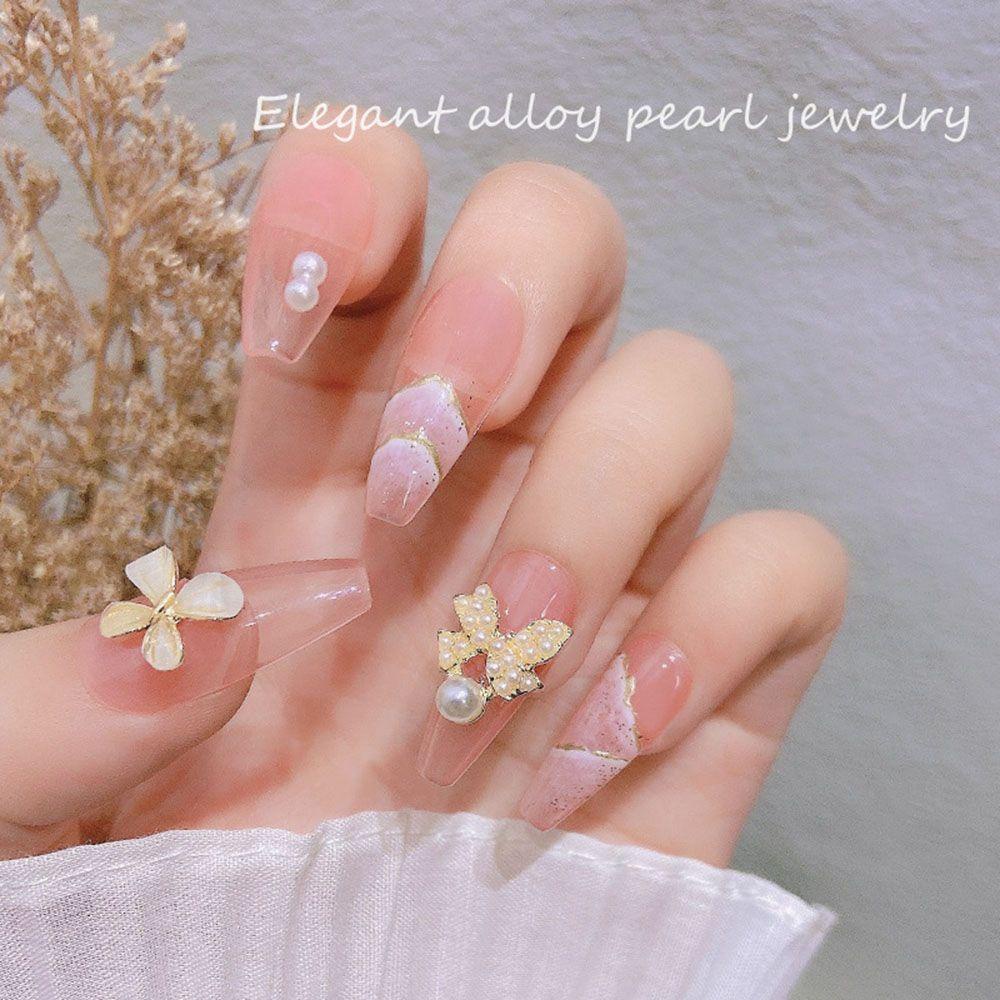 Miếng Dán Trang Trí Móng Tay BERNARDO|Phụ Kiện Trang Trí Móng Tay Hình Nơ Hoa Sang Trọng DIY