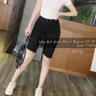 [Size Đại] Quần Ngố JEANS Big Size SIÊU CO GIÃN - Lưng Cao Qua Rốn - Đen Rách/Đen Trơn Đủ Mẫu  ྇  ྃ