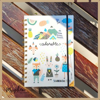 Sổ tay lò xo khổ A5 bìa Adorable dễ thương - ruột trơn - sổ bullet journal
