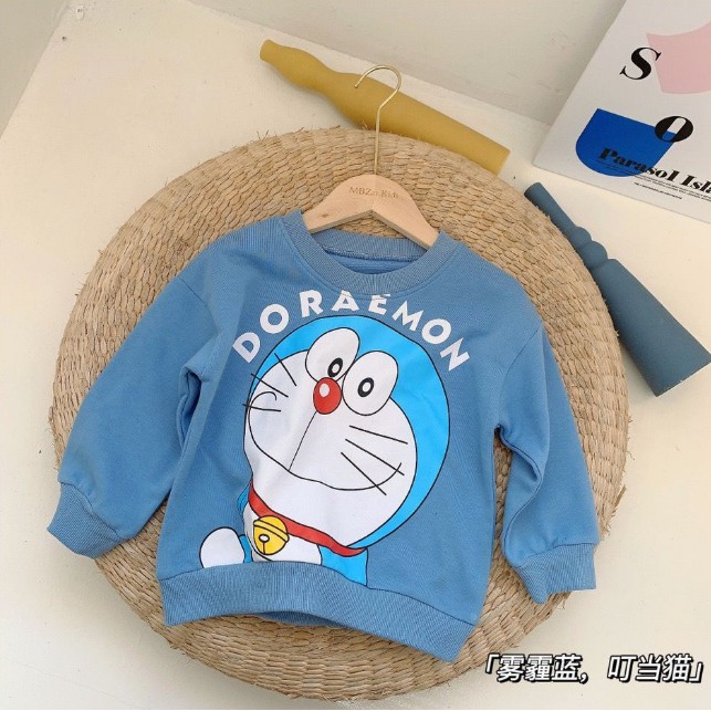 Bé Trai Bé Gái Doremon, Áo Thun Dài Tay Bằng Cotton, Áo Chui Đầu Thể Thao In Họa Tiết Hoạt Hình Mới 2020 vm-484