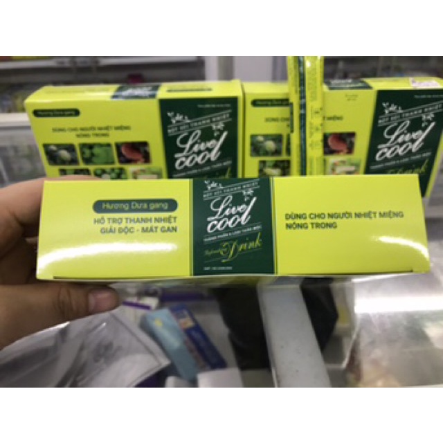 Bột sủi thanh nhiệt Livecool Nam Dược hỗ trợ thanh nhiệt, mát gan hương dưa gang  hộp 10 gói