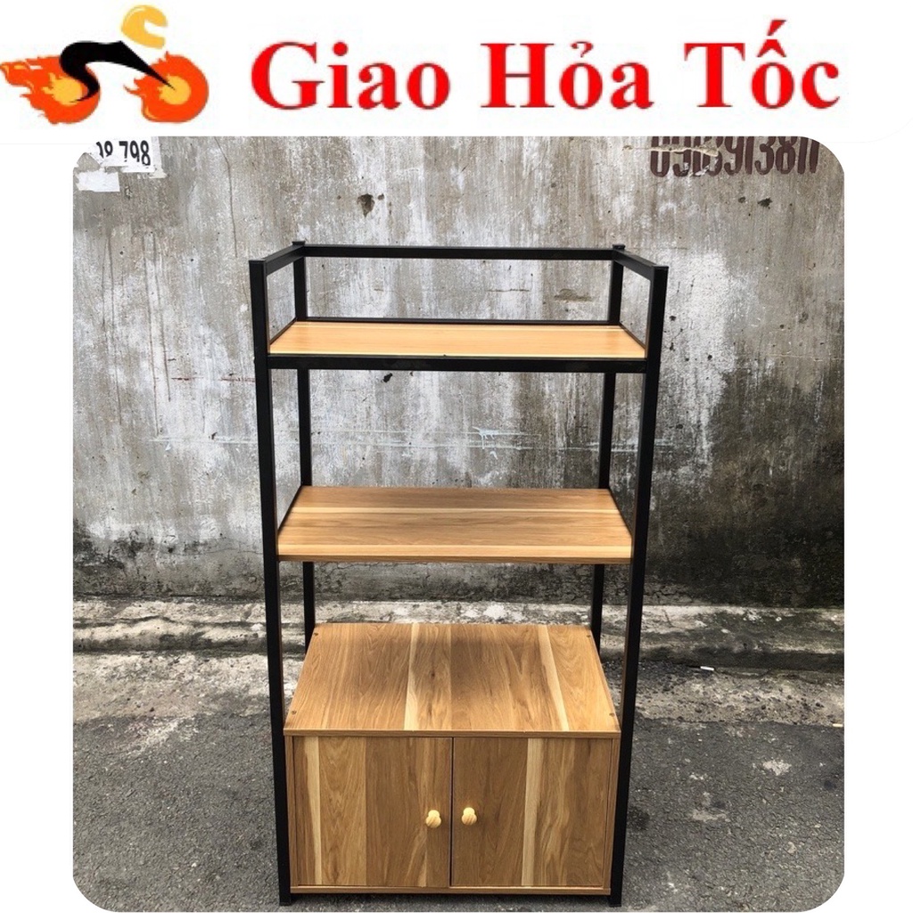 (GIAO HỎA TỐC)KỆ BẾP KỆ LÒ VI SÓNG KỆ LÒ NƯỚNG 4 TẦNG CÓ NGĂN TỦ 120X60X35CM