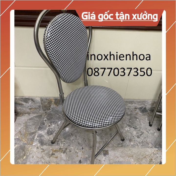 [ Giá tại xưởng] Ghế Gấp-Ghế làm Việc tại Nhà,văn phòng, ghế ngồi bàn ăn  - Ghế Gấp,Xếp INOX (Có đệm ,Gấp gọn)