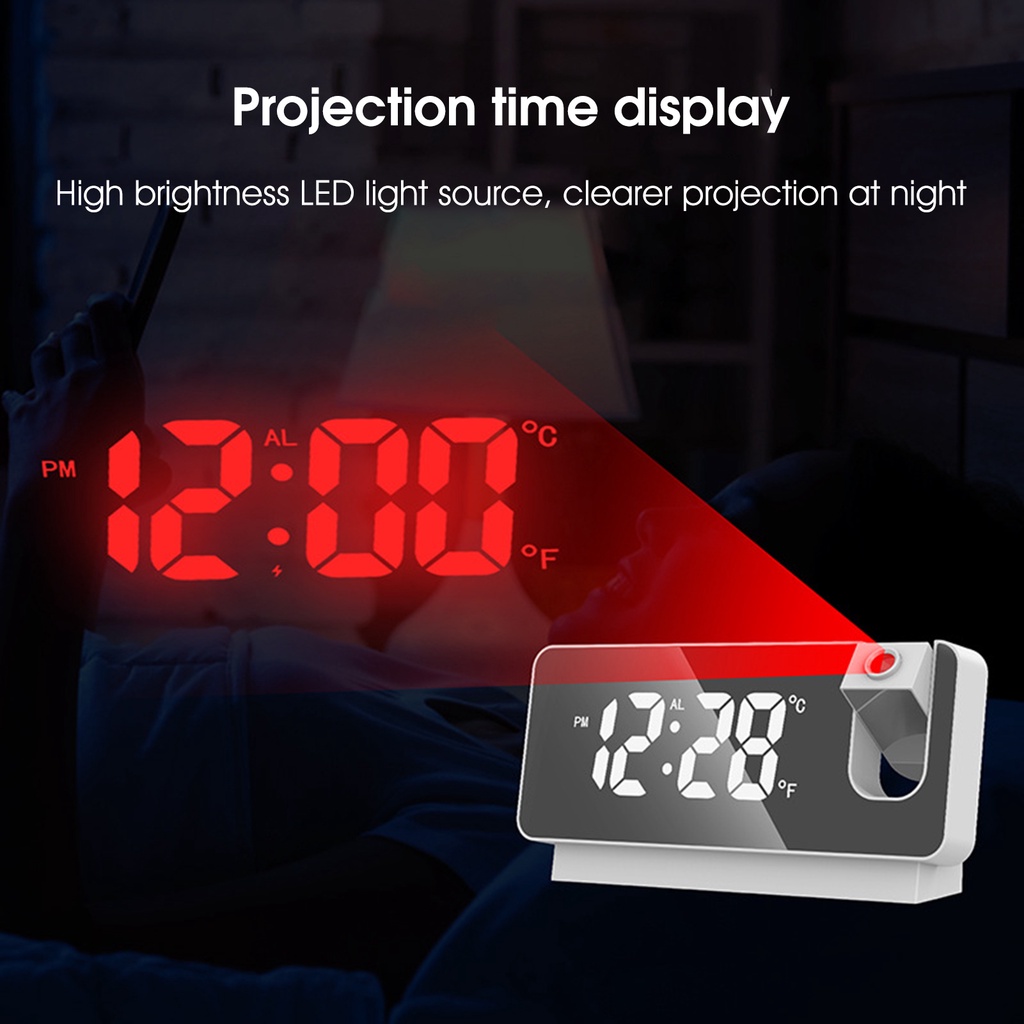 Đồng Hồ Báo Thức Màn Hình LED Kỹ Thuật Số Cỡ Lớn Không Gây Tiếng Ồn Dùng Tại Nhà