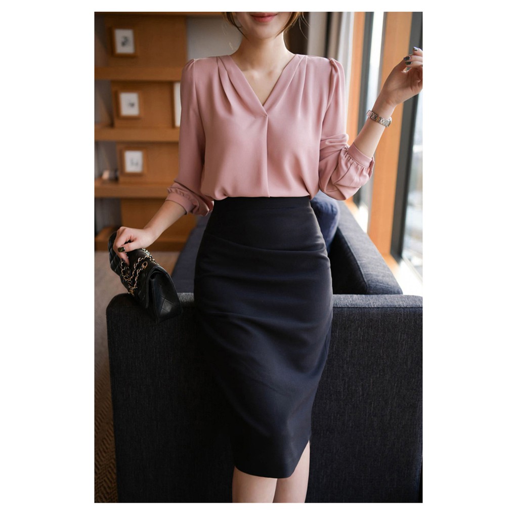 Chân váy bút chì, chân váy nữ công sở xẻ sau vải thun co giãn thoáng mát | BigBuy360 - bigbuy360.vn