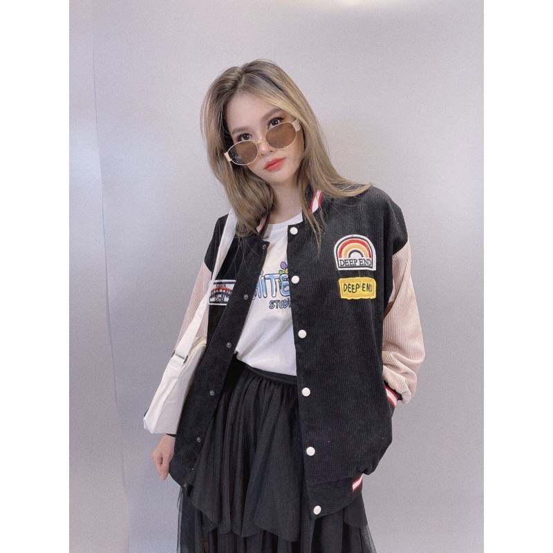 🌈𝐆𝐈𝐀́ 𝐗𝐔̛𝐎̛̉𝐍𝐆💢 057 Áo Khoác Kaki Hàng Nhung Gân Thêu Logo Nổi Bomber Unisex | BigBuy360 - bigbuy360.vn