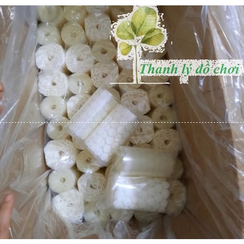 Set 100 cặp, 500 cặp băng dính nhám gai TRONG SUỐT 1,5cm làm học liệu cho trẻ