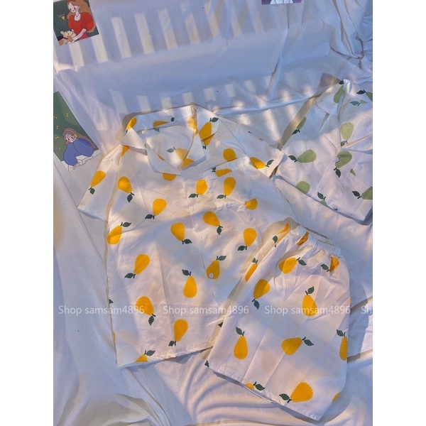 [Mã SKAMSALE8 giảm 10% đơn 200K] [RẺ VÔ ĐỊCH]Bộ Pijama Ngắn Tay - Bộ Ngủ Hoa Quả Lê Hai Màu Ulzzang Cute(ảnh thật) | BigBuy360 - bigbuy360.vn