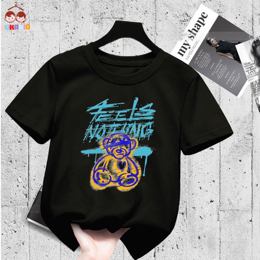 Áo thun hình gấu nati Bé trai và gái.áo cho bé từ 6kg-30kg.AL55.