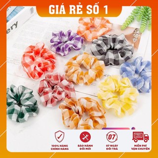 [FREESHIP - HÀNG LOAI 1] Buộc tóc, cột tóc vải CARO Scrunchies siêu xinh siêu bền