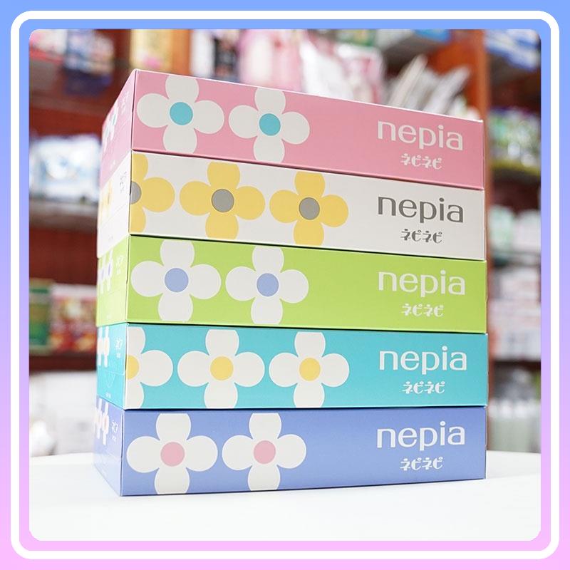 Giấy ăn khô Nepia set 5 hình hoa dai mịn, không bụi, không chứa chất độc hại,150 tờ đôi 2 lớp