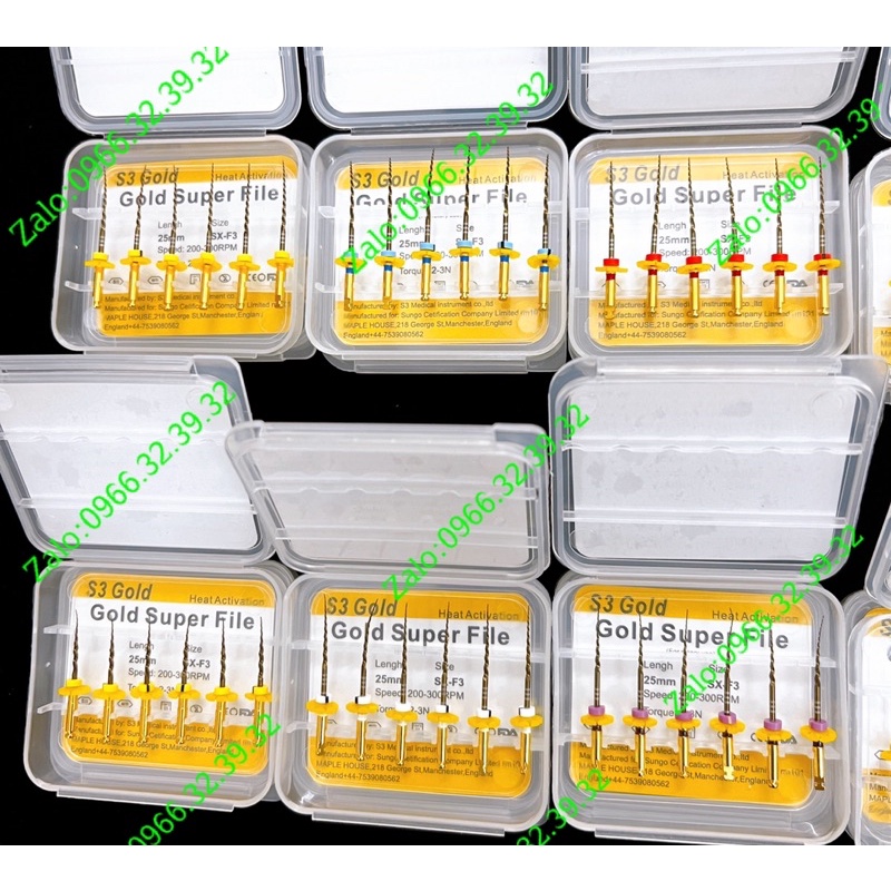 Trâm máy nội nha Dẻo- kháng gãy S3 Gold File máy nội nha dẻo File máy S3 Gold Trâm máy S3 Gold