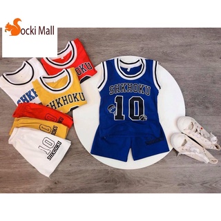 [FREESHIP](Loại 1) Thời trang trẻ em - Đồ bộ quần áo thun bé trai, bé gái sát nách in số 10, thun cotton - SockiMall (20