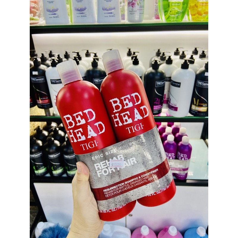 CẶP DẦU GỘI DẦU XẢ TIGI BED HEAD REHAB FOR HAIR PHỤC HỒI TÓC HƯ TỔN NẶNG, TÓC SƠ RỐI, KHÔ, CHẺ NGỌN