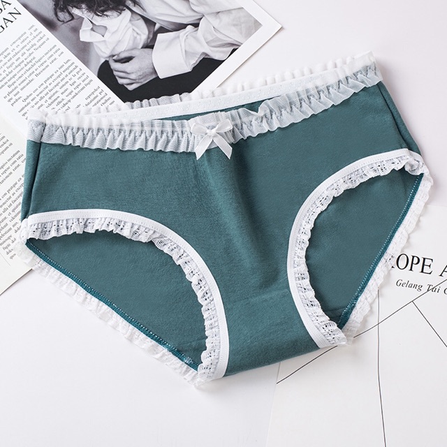 Set 05 Quần Lót Cotton Màu Xanh Trắng Có Size S-M-L