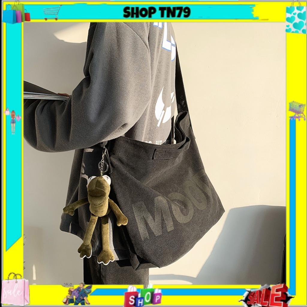 Túi tote đeo chéo , đeo vai vải canvas phong cách ulzzang unisex MOOD không kèm phụ kiện