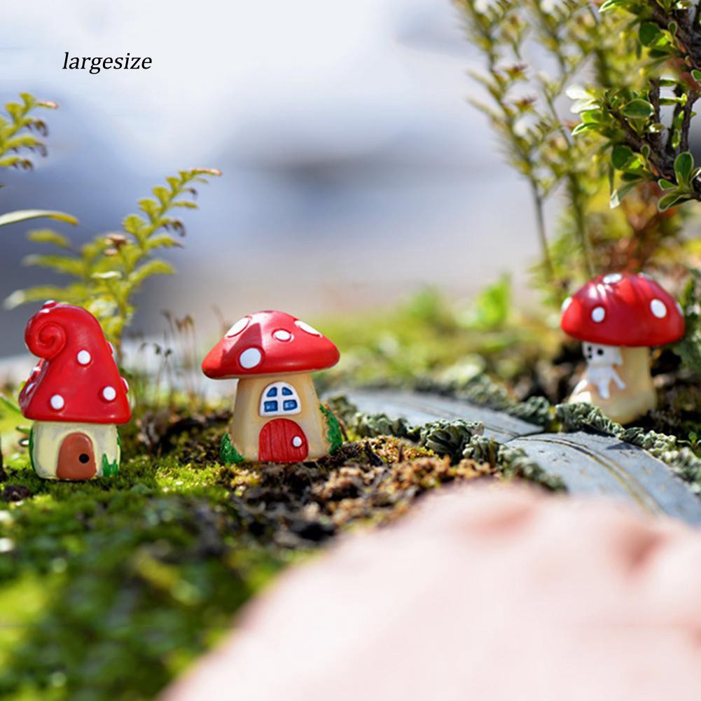 Set 3 mô hình trang trí DIY hình nấm/lọ hoa/cây xinh xắn đáng yêu