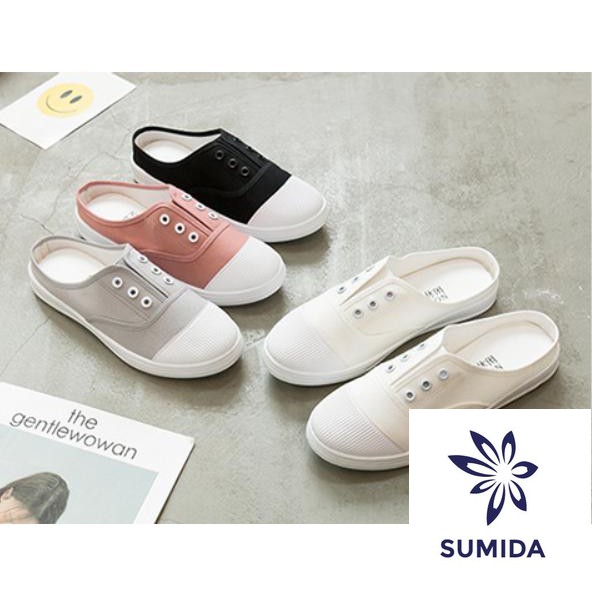Giầy mọi lười thể thao hở gót (sục vải) giầy slip on vải nữ Hàn Quốc cao cấp giá rẻ 317 GVNU02