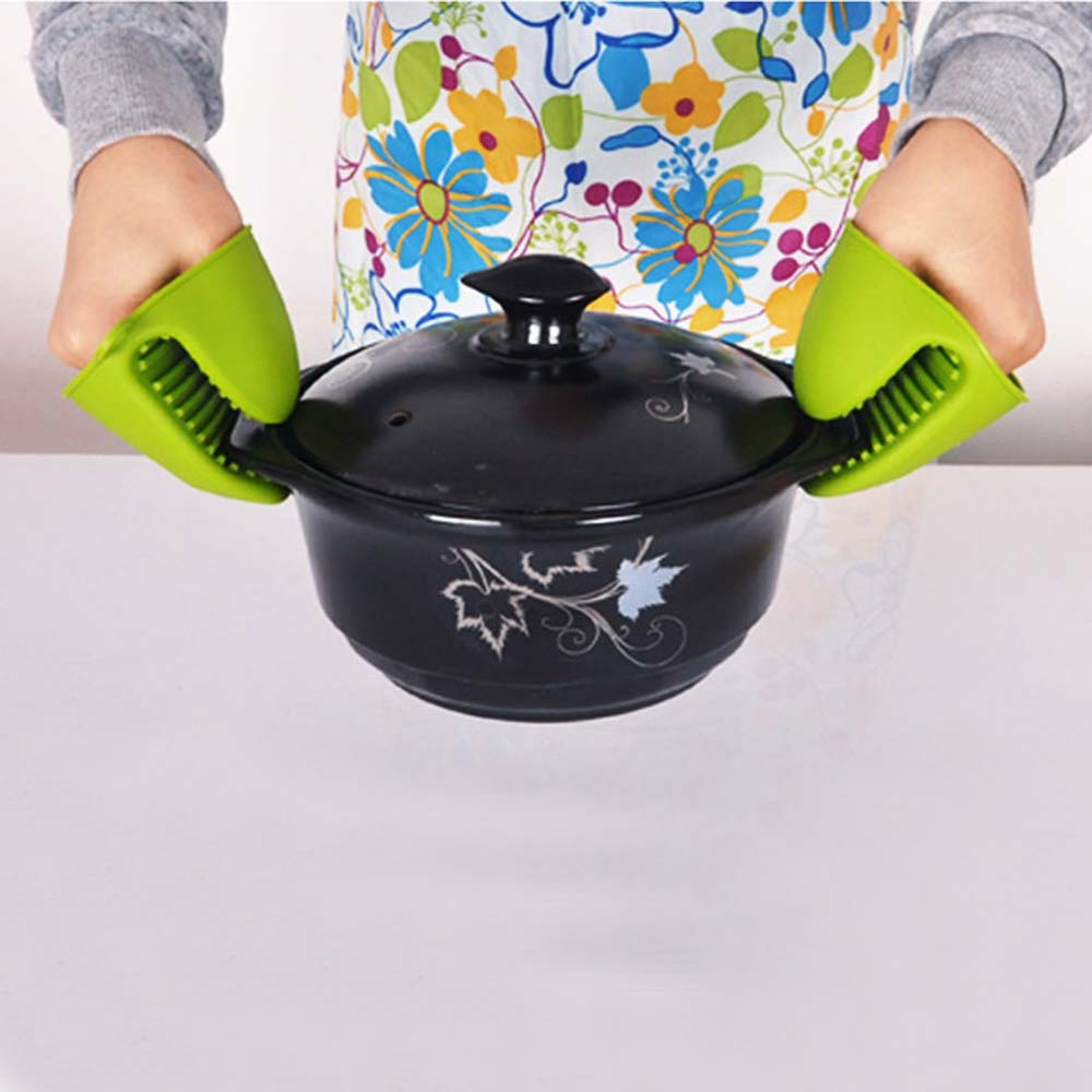 Găng Tay Silicone Cách Nhiệt Chống Trượt Chống Bỏng Nhiều Màu Tiện Dụng Cho Nhà Bếp