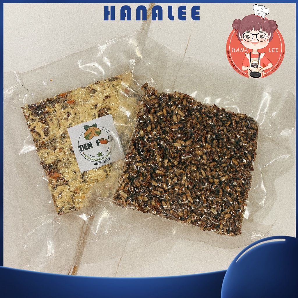 Gạo lứt sấy chà bông Denfood 100gr - Miếng Vuông Hút Chân Không