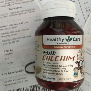 Viên bổ sung canxi sữa cho bé healthy care 60 viên.