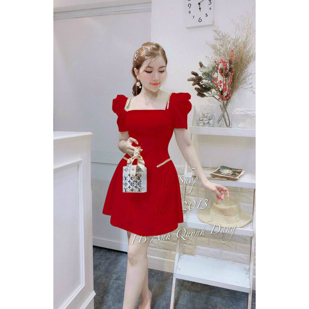 Đầm trượt phối viền xích siêu xinh đẹp cho chị em