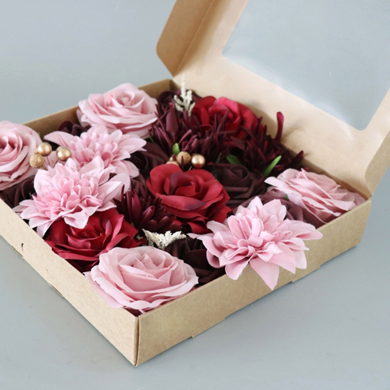 Hộp Đựng Hoa Hồng Giả Trang Trí Tiệc Cưới DIY