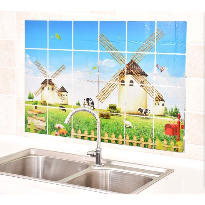 Giấy Dán Bếp Chịu Nhiệt Cỡ Lớn Chống Bắn Dầu Mỡ 90x60cm