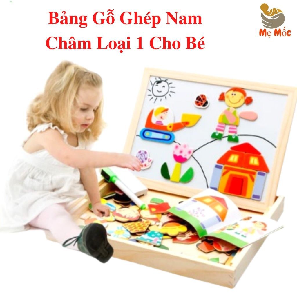 Bảng Gỗ Nam Châm Ghép Tranh Loại 1 Siêu Chắc Chắn Cho Bé Vui Chơi Sáng Tạo - Shop Mẹ Mốc ,BGGT