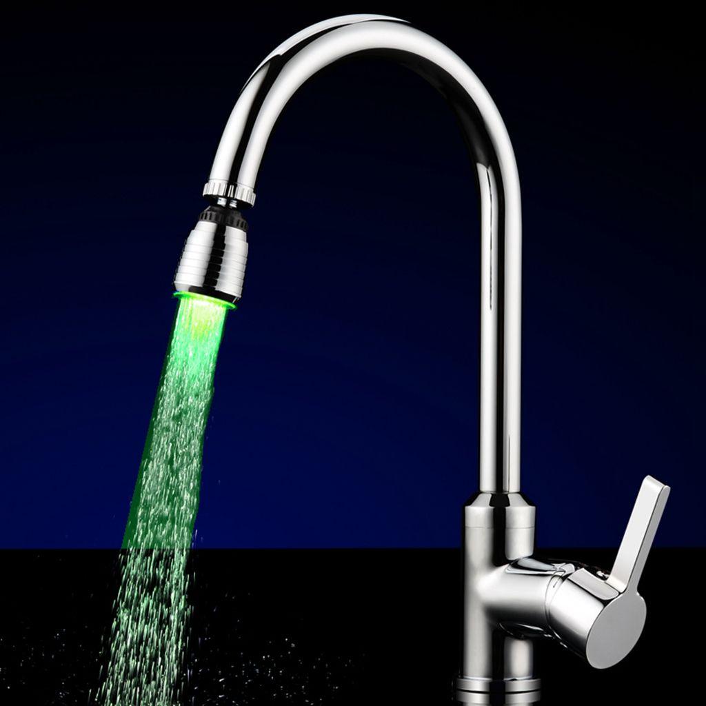 Vòi Nước Điều Khiển Nhiệt Độ Có Đèn LED RGB / Nhiều Màu Không Cần Pin AUGUSTINA