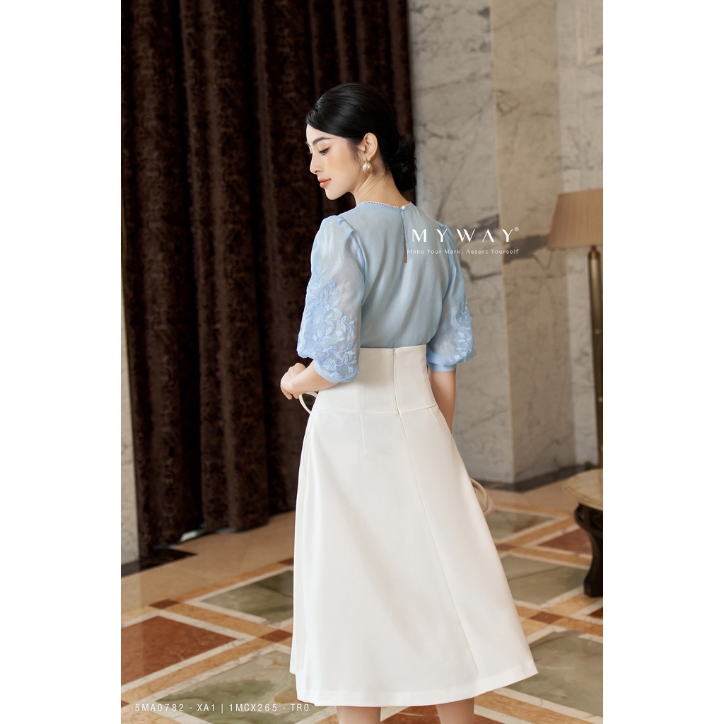 Áo Sơ MI Nữ Tay Lỡ MY WAY Công Sở Thêu Hoa Sang Trọng 5MA0782