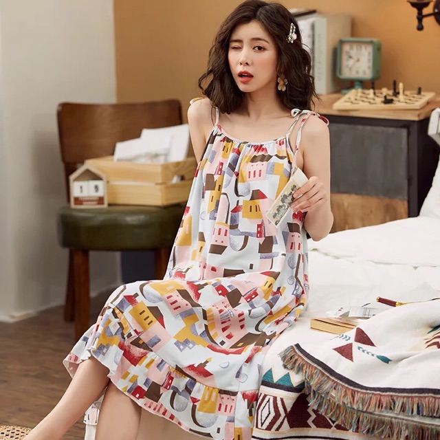 [GOM ORDER] Váy Ngủ Dáng Dài Phong Cách Hàn Quốc