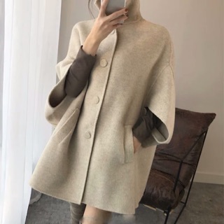 Áo cape kaki nữ 2018