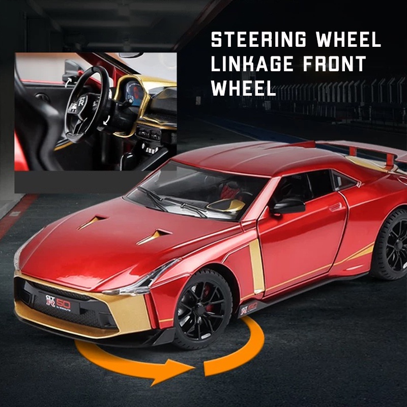 Mô Hình Xe Hơi Nissan GT-R50 Tỉ Lệ 1: 24 Bằng Hợp Kim Có Đèn Và Nhạc Cho Bé Trai