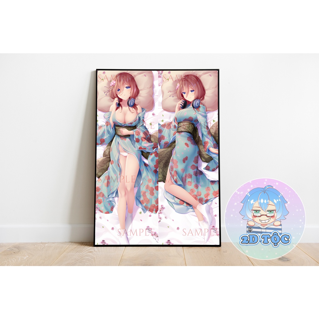 TRANH POSTER A3 NAKANO MIKU  ANIME MANGA NHÀ CÓ 5 NÀNG DÂU 5-TOUBUN NO HANAYOME GOTOUBUN NO HANAYOME - 2D TỘC SHOP