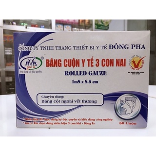 Gạc cuộn y tế Đông Pha 3 con Nai - GẠC Băng cuộn Y TẾ Đông Fa 1,8m x 0