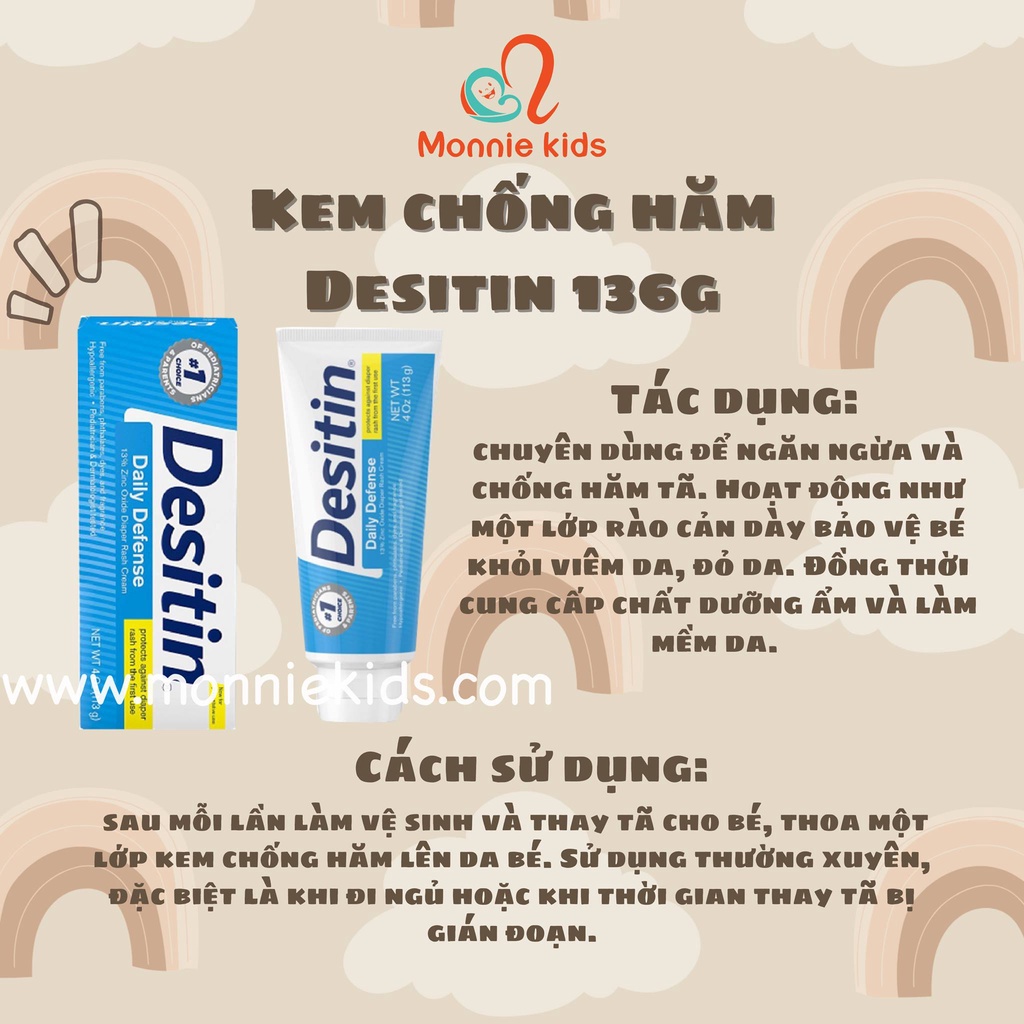 Kem hăm Desitin daily defense mỹ 113gr, kem chống hăm an toàn với da cho bé - Monnie Kids