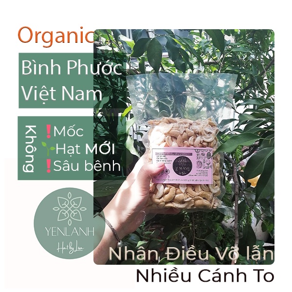 Hạt điều vỡ đôi nhiều cánh TO MỚI làm sữa điều sạch nguyên chất 250gr-500gr Yenlanhnatural