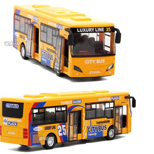 Mô hình xe ô tô City Bus đồ chơi trẻ em bằng sắt chạy cót có âm thanh và đèn xe tỉ lệ 1:32 - DC012DKP