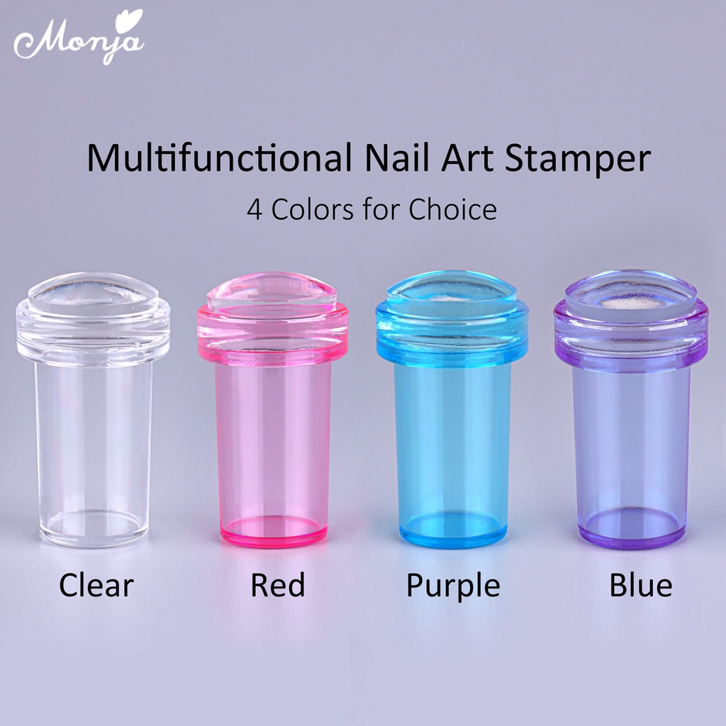 Dụng cụ in làm móng nghệ thuật MONJA silicone 4 màu sắc tùy chọn có tấm cạo