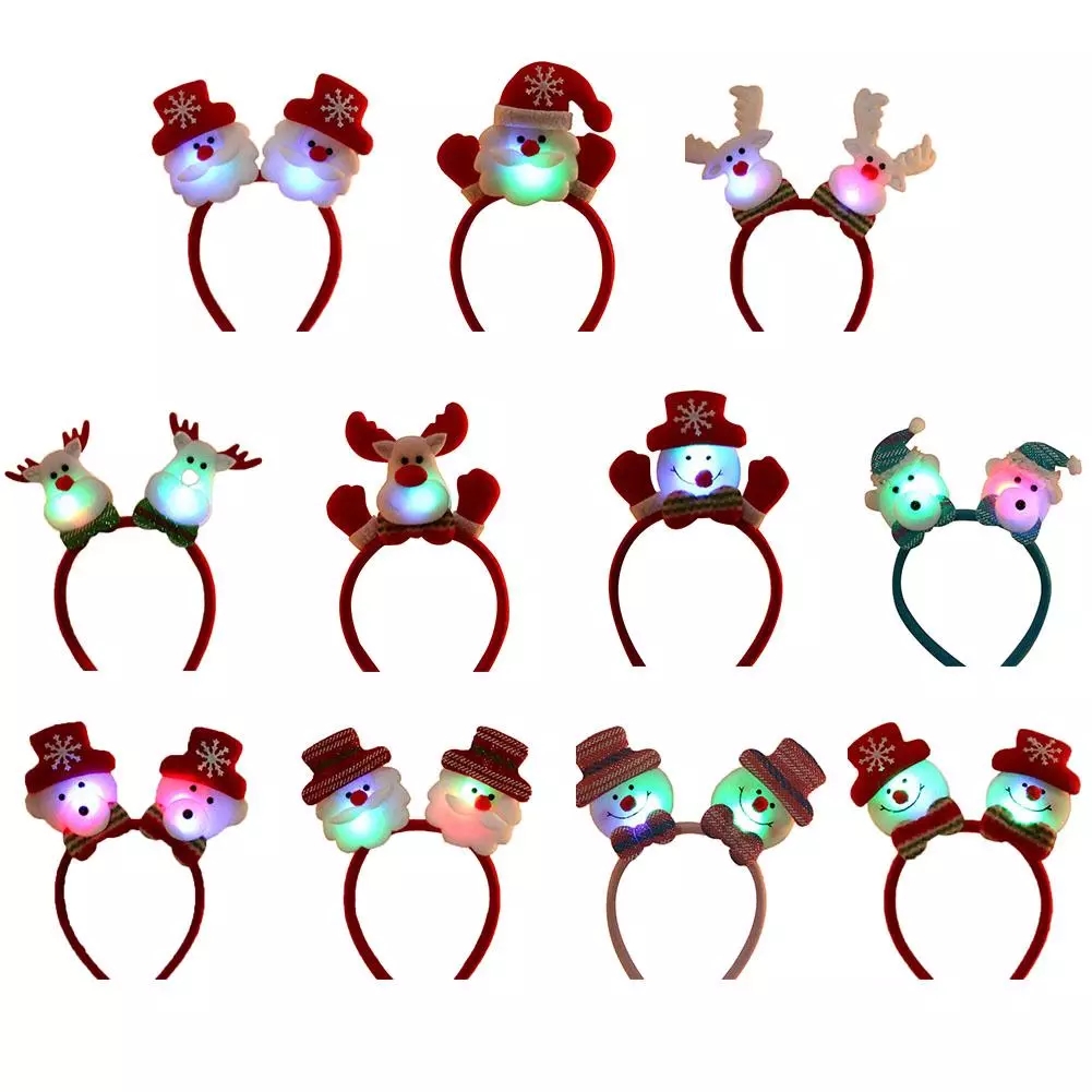 Cài tóc phong cách Giáng sinh có đèn led thú vị