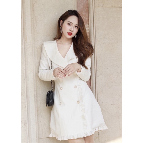 Váy blazer linen thun co giãn Yennhien.studios