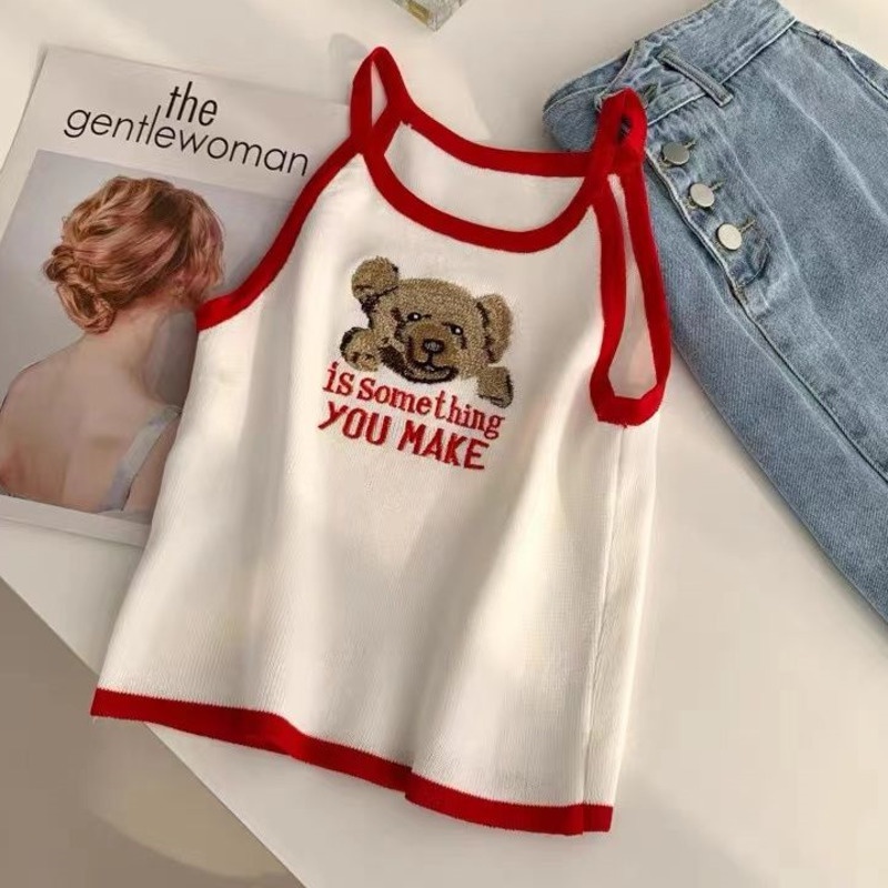 Áo Yếm Kiểu Dễ Thương 185245 Áo Hai Dây Họa Tiết Gấu Hoạt Hình Quyến Rũ Gợi Cảm