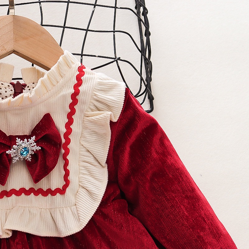 Đầm Công Chúa Đính Nơ Thoải Mái Thời Trang Mùa Thu Mới Cho Bé Gái 0-3 Tuổi