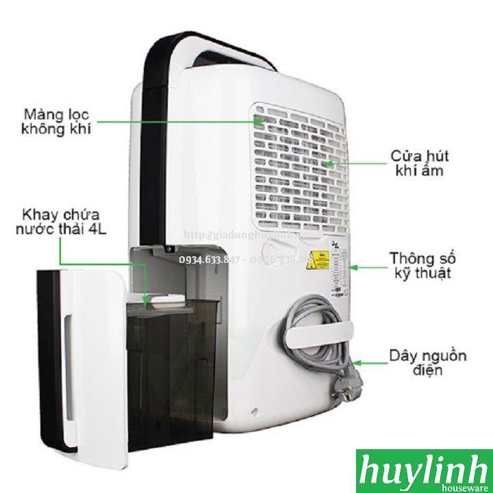 Freeship Máy hút ẩm dân dụng Fujie HM-916EC - 16 lít/ngày