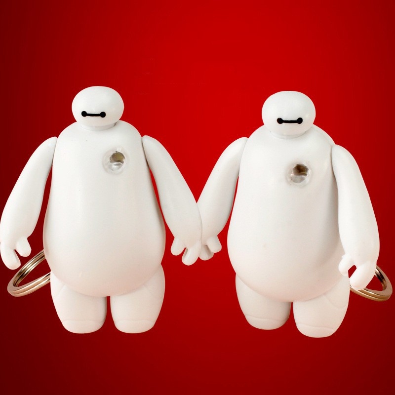 Móc khóa hình nhân vật hoạt họa Baymax trong Big Hero 6 có đèn LED đáng yêu