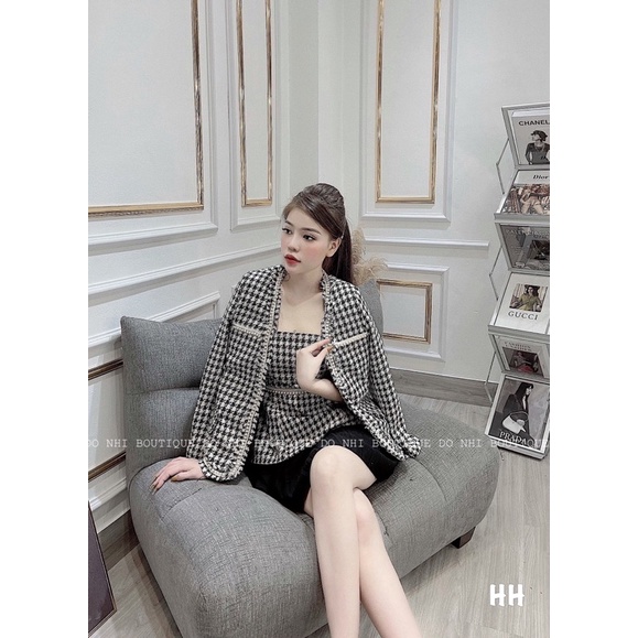 sét Áo dạ +Áo 2 dây viền ngọc sanh chảnh | BigBuy360 - bigbuy360.vn